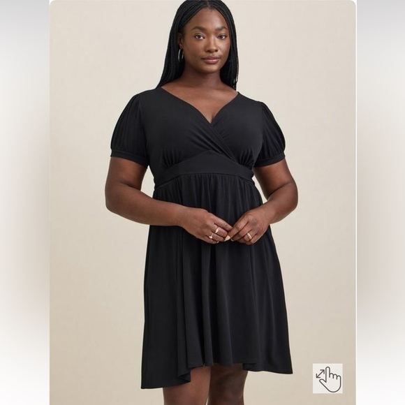 Torrid Mini Studio Knit Surplice Dress - Size 2/2X - Picture 2 of 9